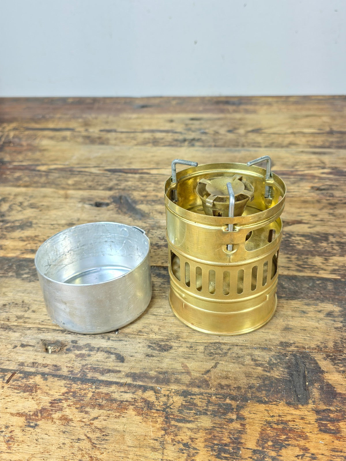 Vintage SVEA 123 brass camping stove — made in Sweden.