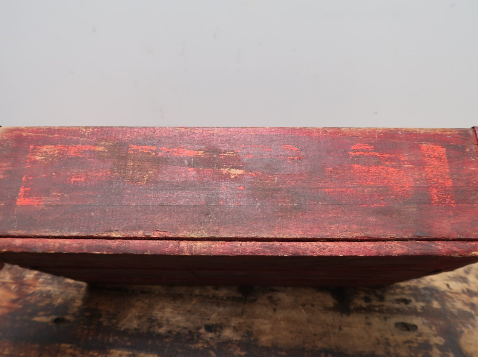 Vintage Pepsi Soda Bottle Wood Crate Box Painted In Wine Red