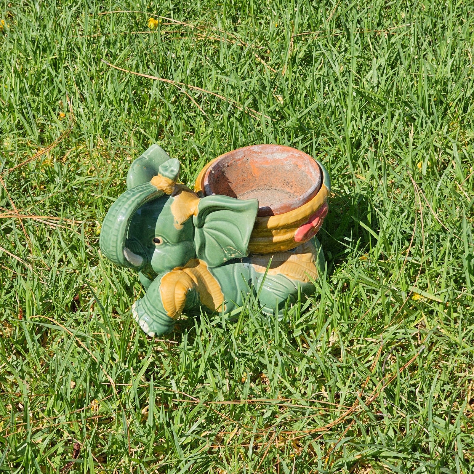 Vintage Elephant Planter 11" x 7" x 8.5" H