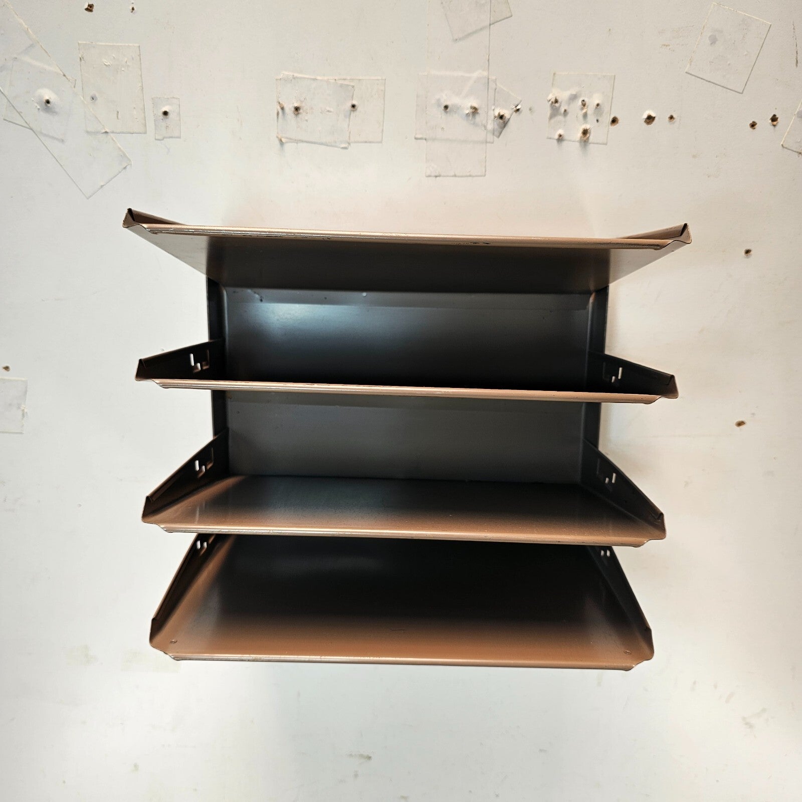 Vintage 4-Tier Wall-Mounted / Desktop Steel File Organizer