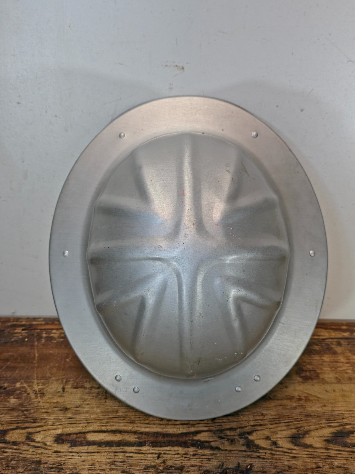 Vintage B.F. McDonald Co. Aluminum Hard Hat – Los Angeles, c.1940s–1950s