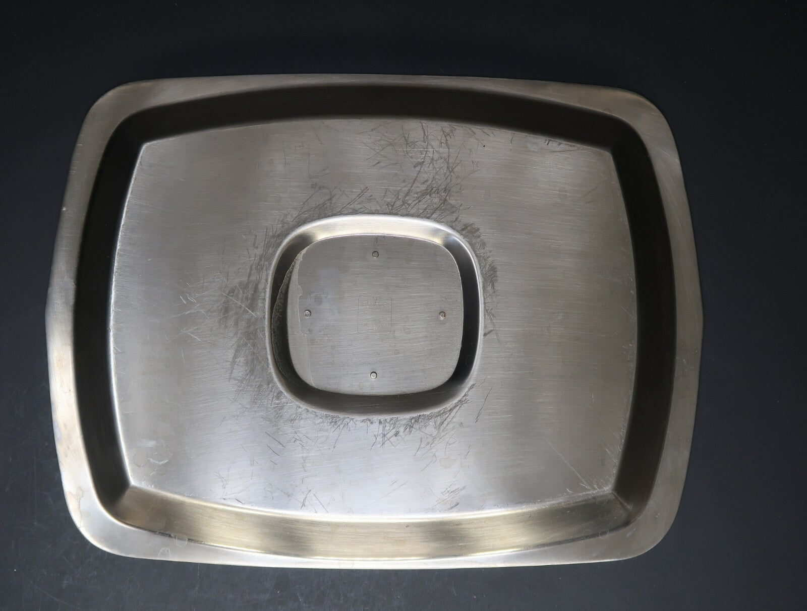 Vintage Stainless Steel Food Carving Tray Platter 4 Spikes Made In Japan
