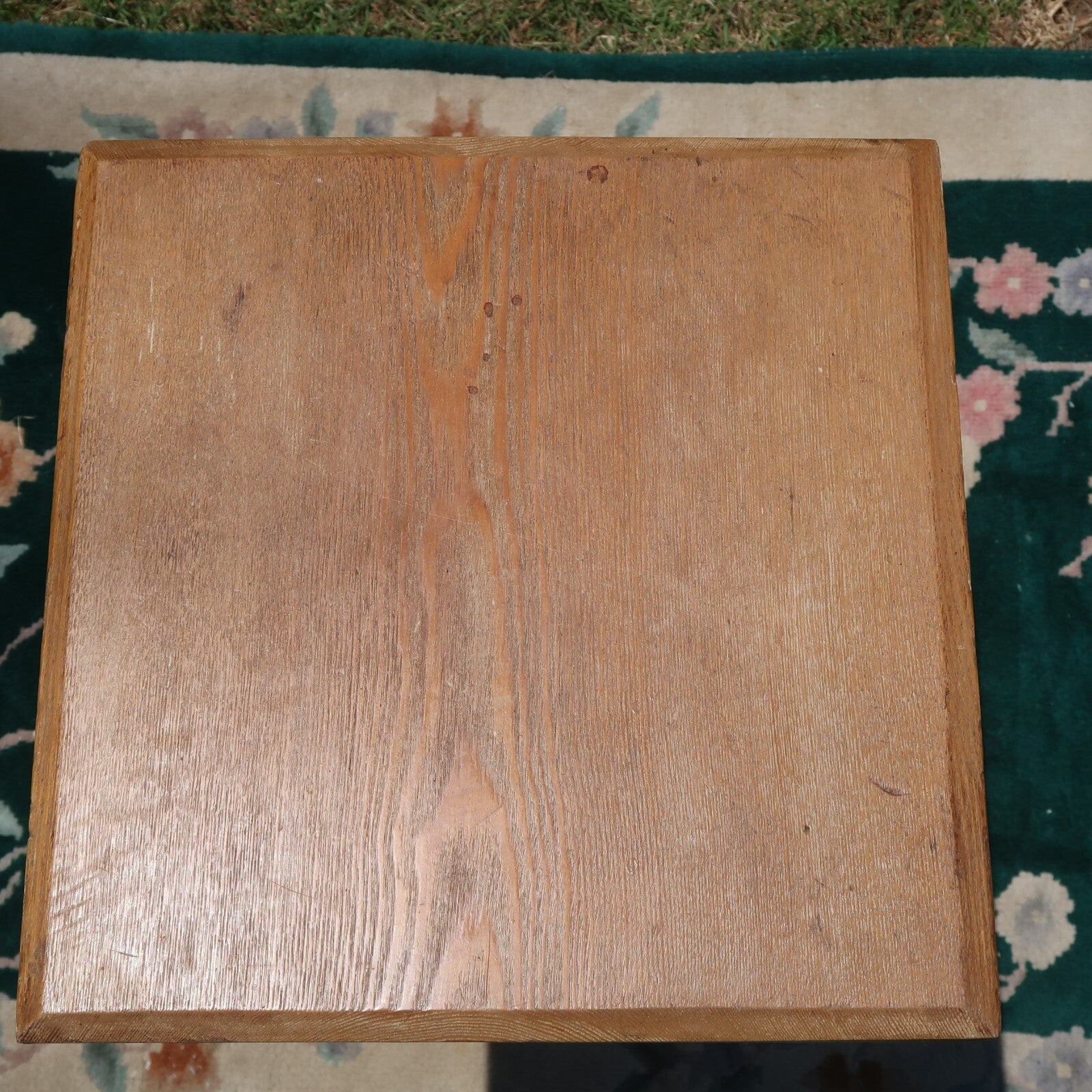 Vintage Wood Side Table 14" x 14" X H 28.5"