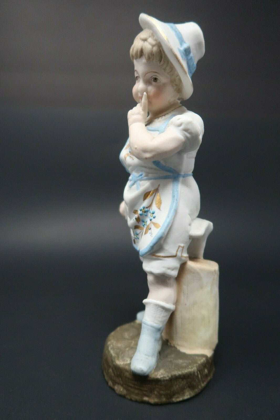 Early 1900's Vintage Child Blacksmith Hand painted Bisque Porcelain Germany 7.5"