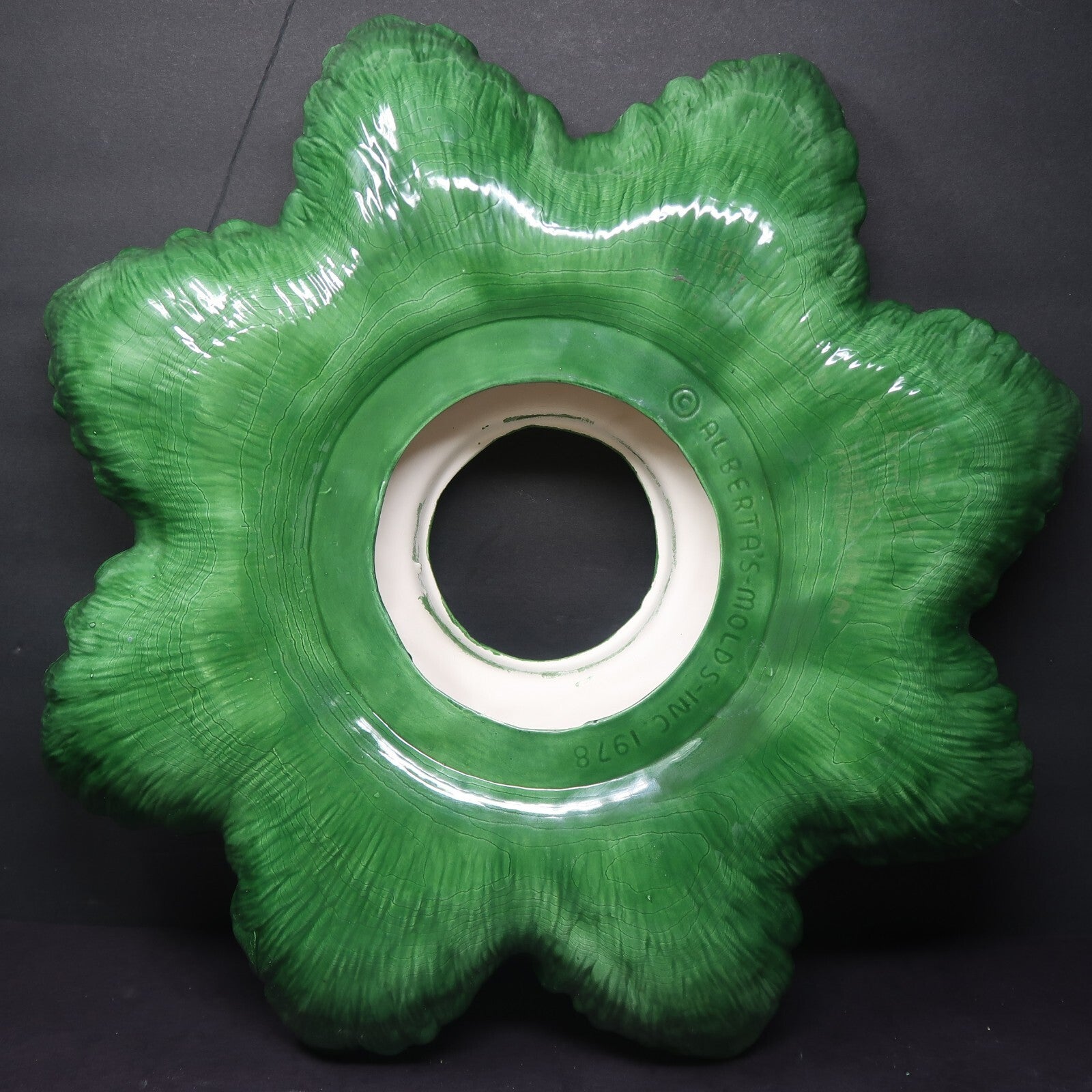 Vintage Alberta's Mold Green Ceramic Christmas Tree Extra Branch Layer L 16.75"