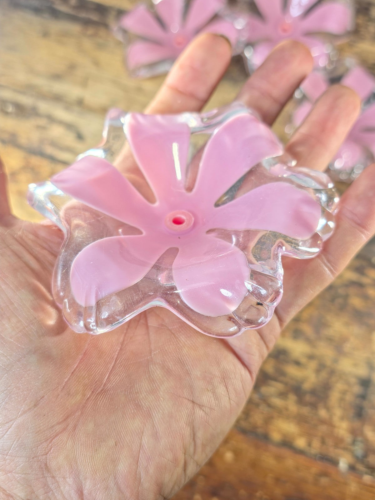 Vintage Pink Plastic Lamp Shade Inserts – Lot of 18