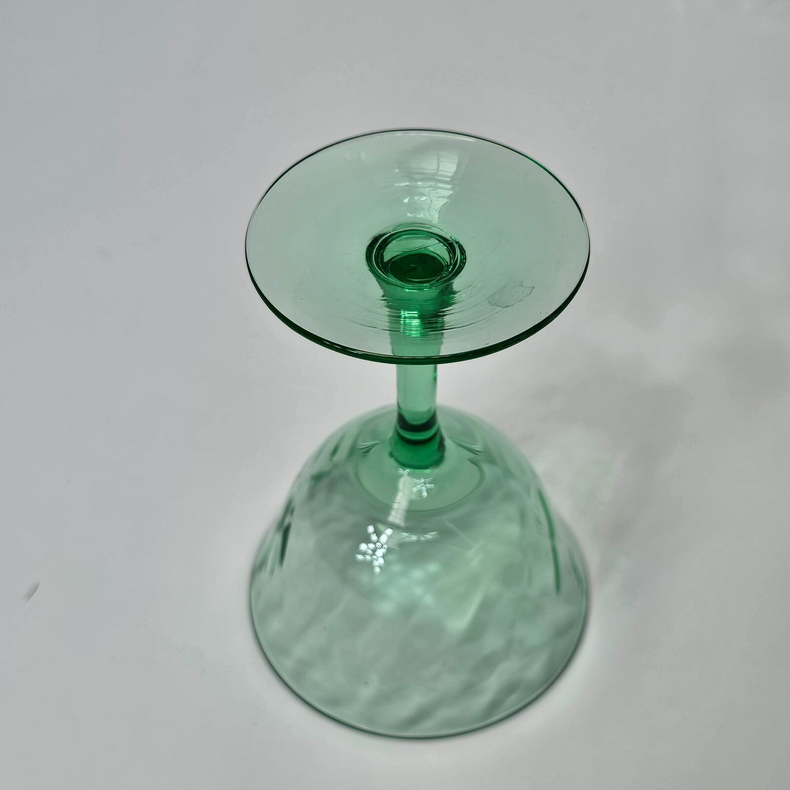Vintage Green Glass Champagne Sherbet 4 1/8"