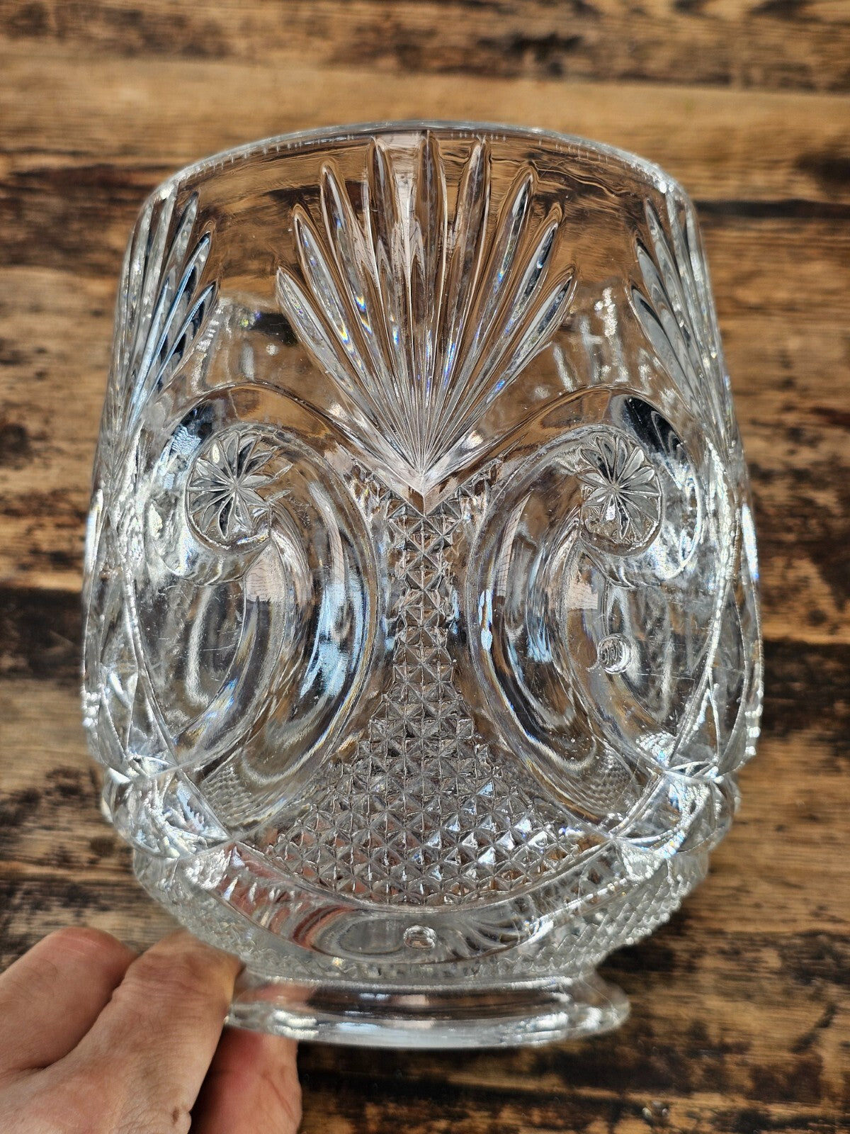 Antique EAPG Pressed Glass Biscuit Barrel / Candy Jar 9.5"H