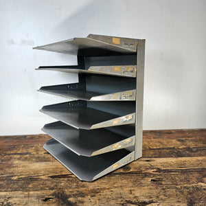 Vintage 6-Tier Wall-Mounted / Desktop Steel File Organizer