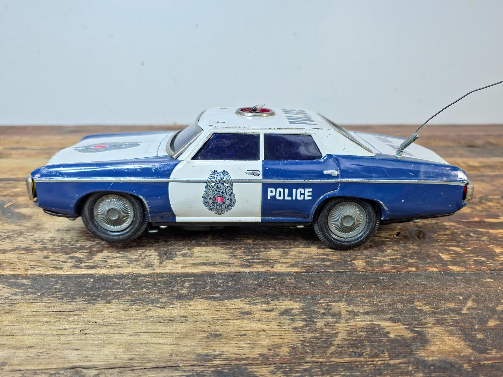 Vintage Tin Police Car Highway Patrol — Made in Japan, 1960s, Parts Only