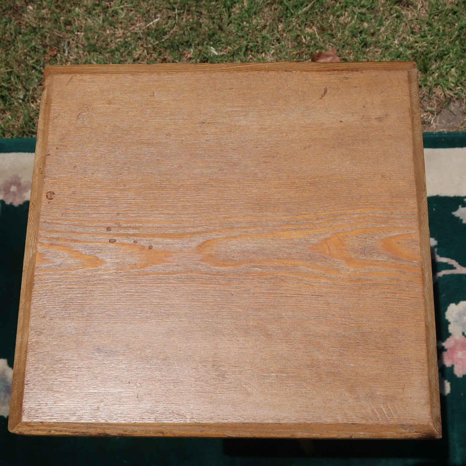 Vintage Wood Side Table 14" x 14" X H 28.5"