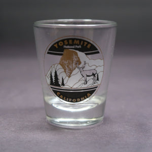 Vintage Yosemite National Park California Shot Glass Deer Made In USA H 2.3"