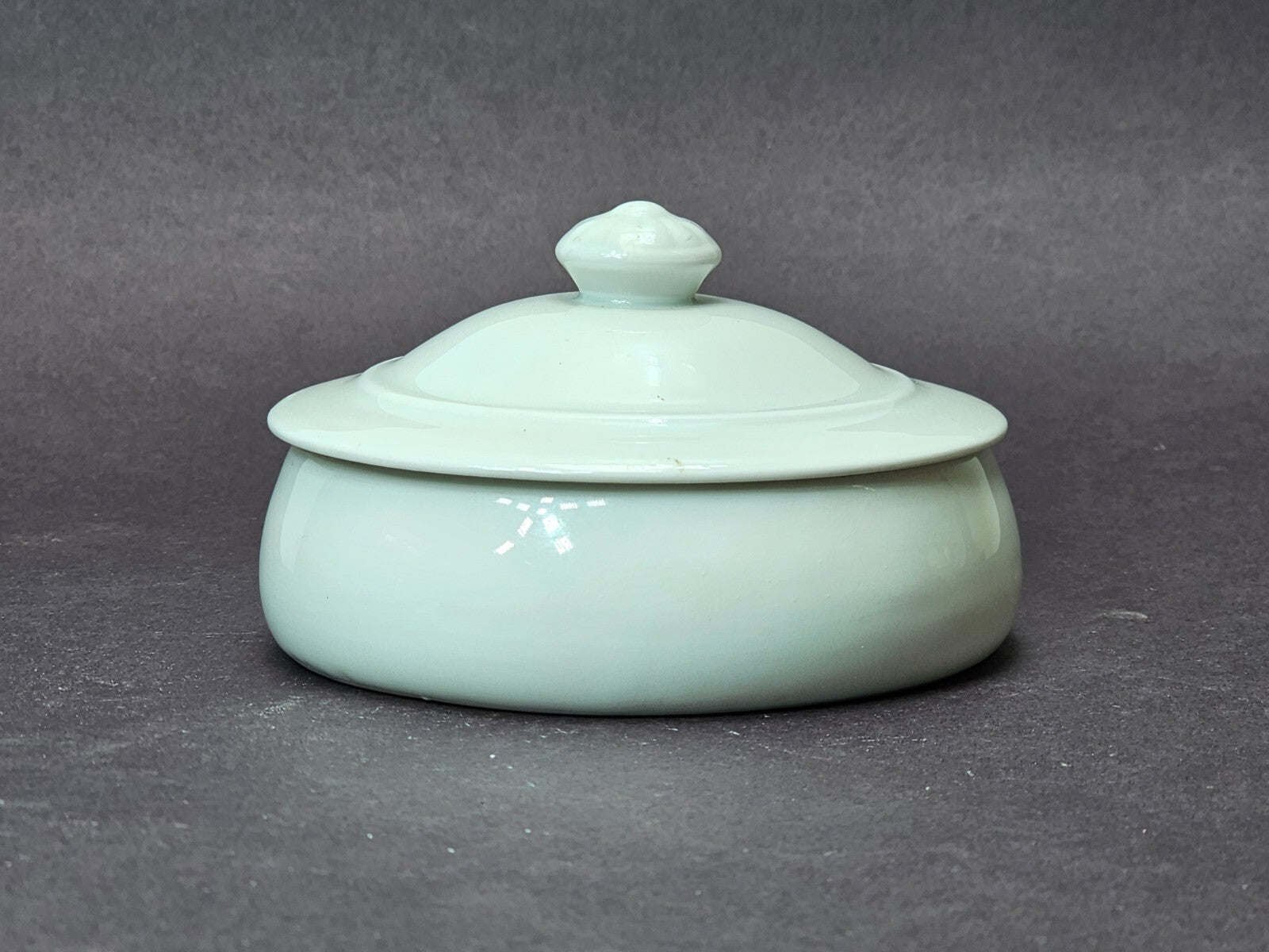 Vintage White Ceramic French Onion Soup Bowl With Lid Made In France