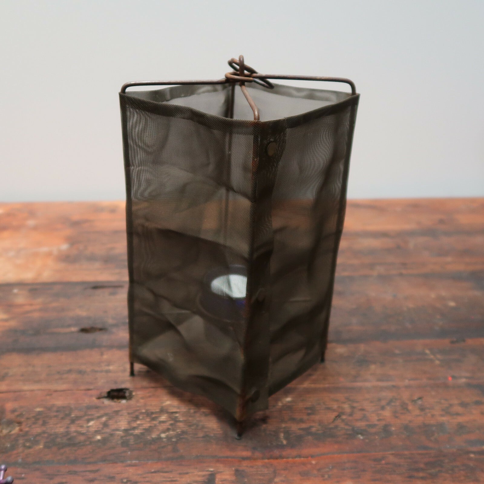 Rustic Metal Mesh Candle Holder Table Top Hanging 5" x 5" x H 9"
