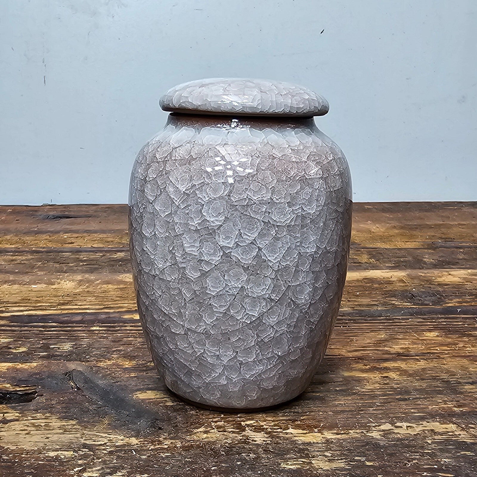 Small Ceramic Keepsake Pet Cremation Urn Tea Pot 3.25" Dia x 4.75"H