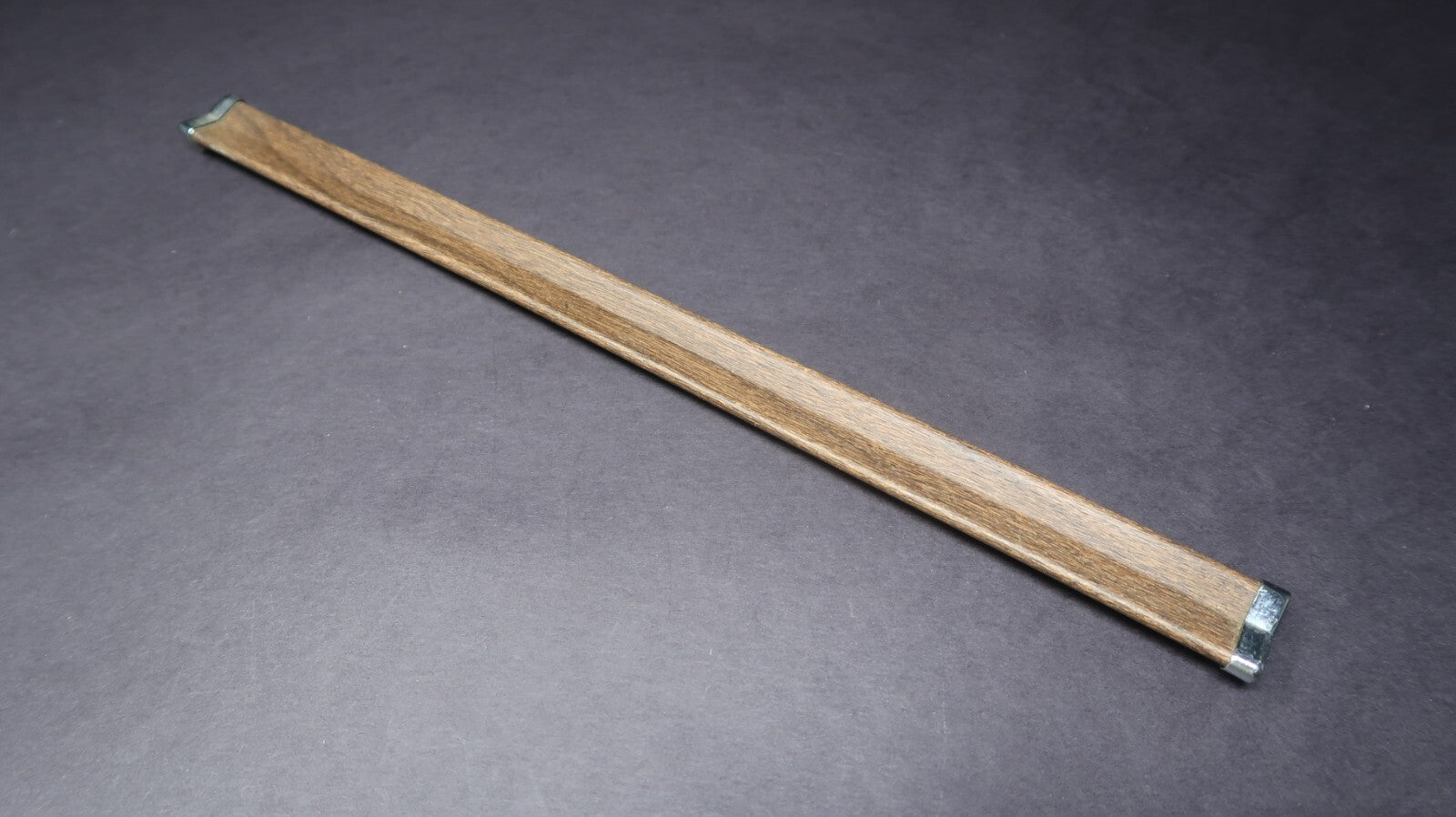 Vintage Cabinet Handle Pull Kitchen Drawer Pull Wood Grain & Chrome 14"
