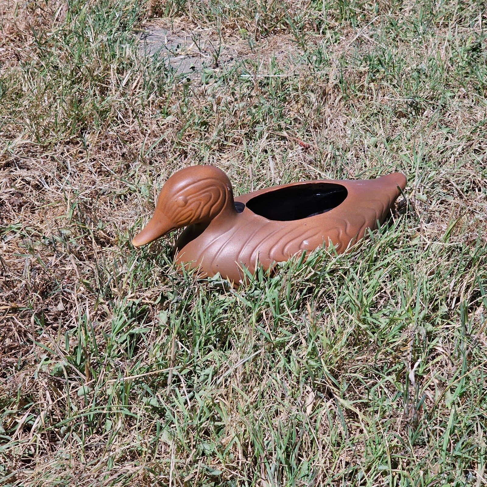FTDA 1981 Ceramic Duck Planter Chocolate Made In The USA