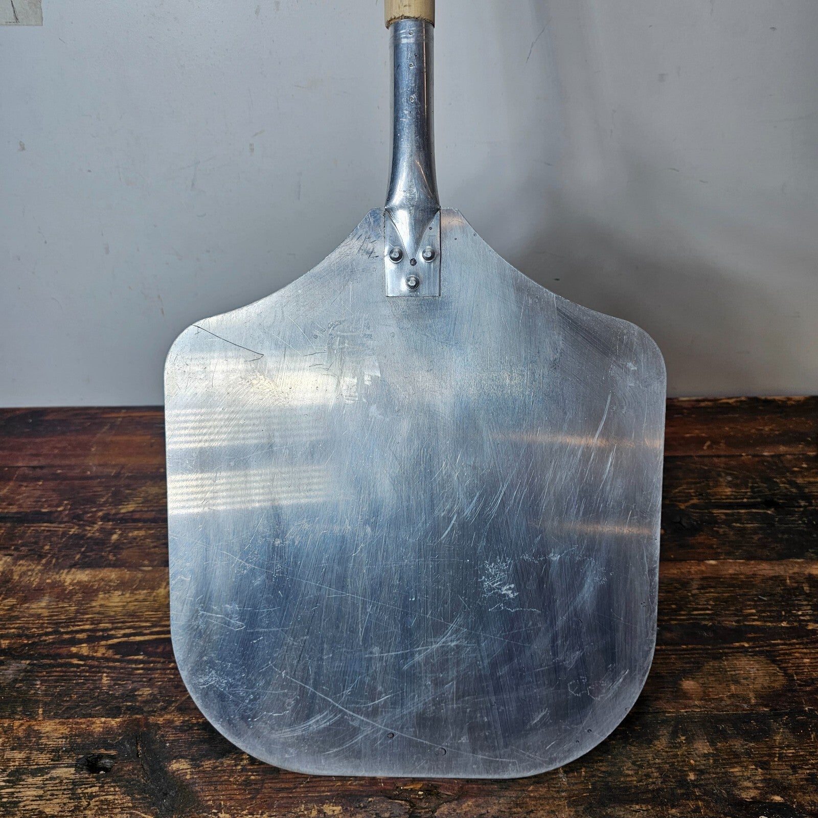 Aluminum Pizza Peel With Long Wood Handle - 12" x 12" Blade 35" L