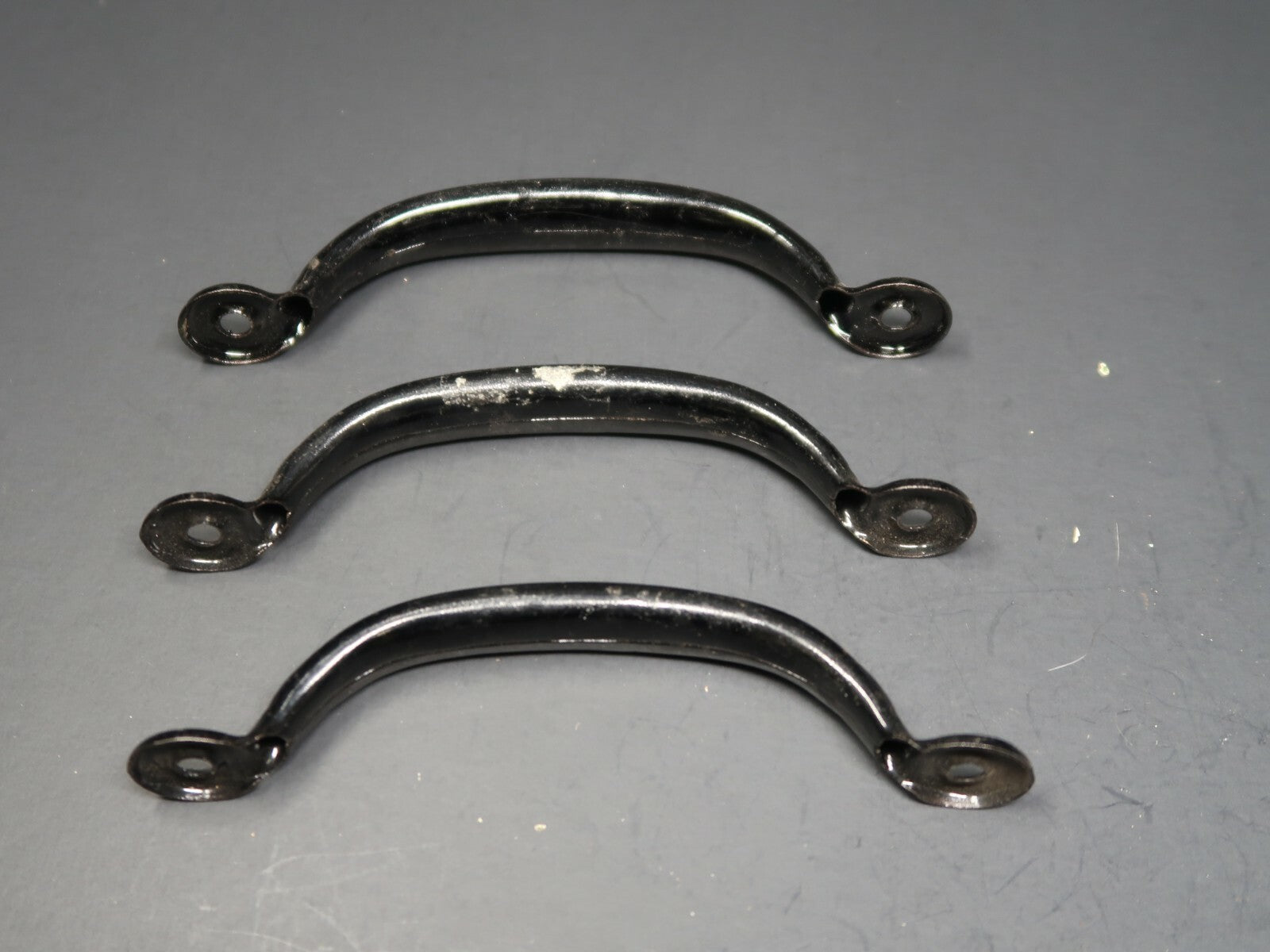 Set of 3 Vintage Aluminum Cabinet Drawer Pull Black (B)
