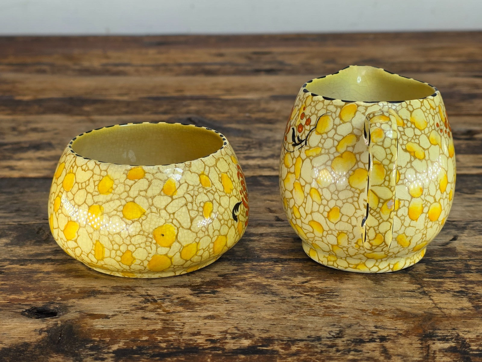 Royal Winton Grimwades Chintz Pebbles Sugar, Creamer & Salt Pepper 4 Pc Set