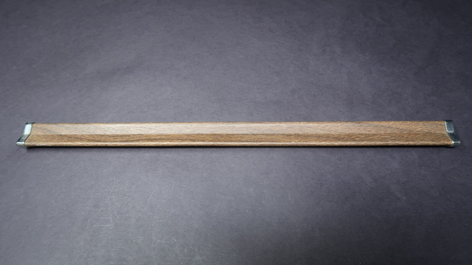 Vintage Cabinet Handle Pull Kitchen Drawer Pull Wood Grain & Chrome 14"