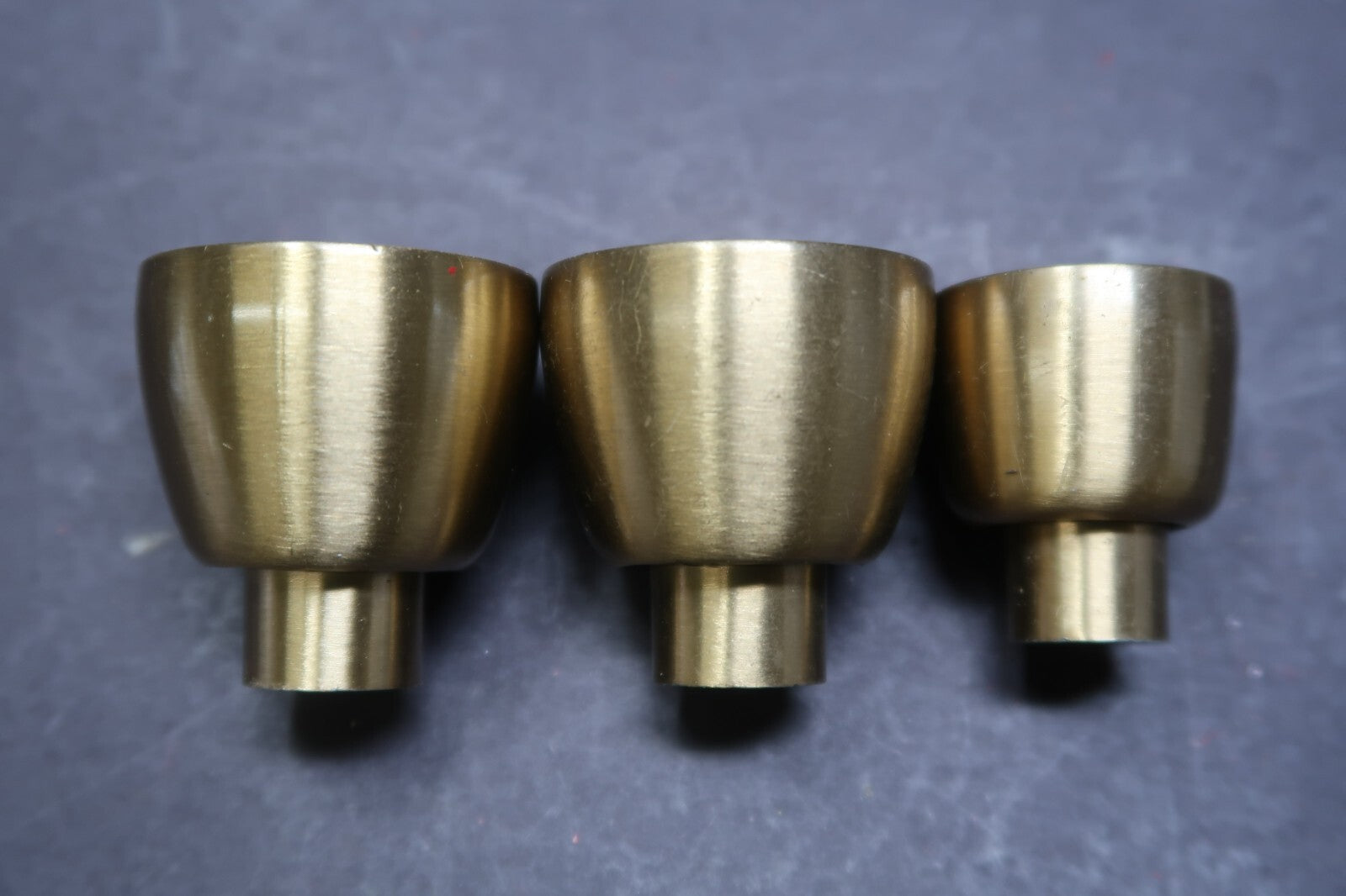 Lot of 3 Stainless Steel Round Cabinet Pulls Drawer Knobs Vintage