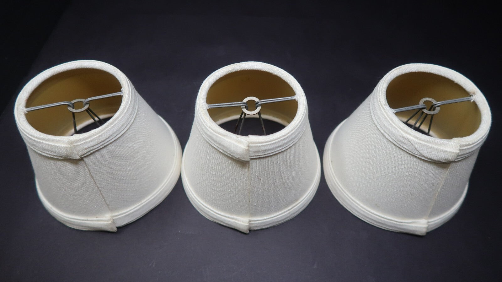 Set of 3 Mini Clip On Lamp Shade White 3" x 5.25" x H 4"