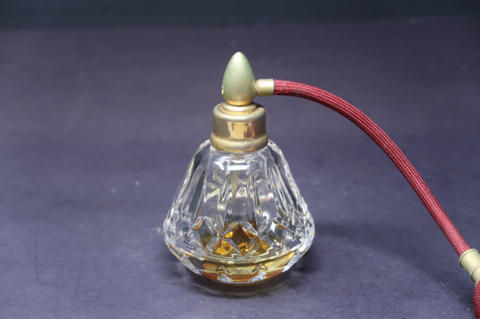 Waterford  Lismore Crystal Perfume Atomizer Bottle with Bulb & Tassel (AS-IS)