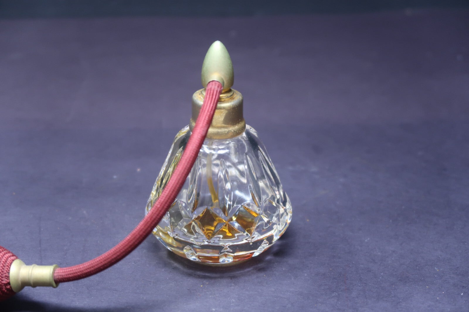 Waterford  Lismore Crystal Perfume Atomizer Bottle with Bulb & Tassel (AS-IS)