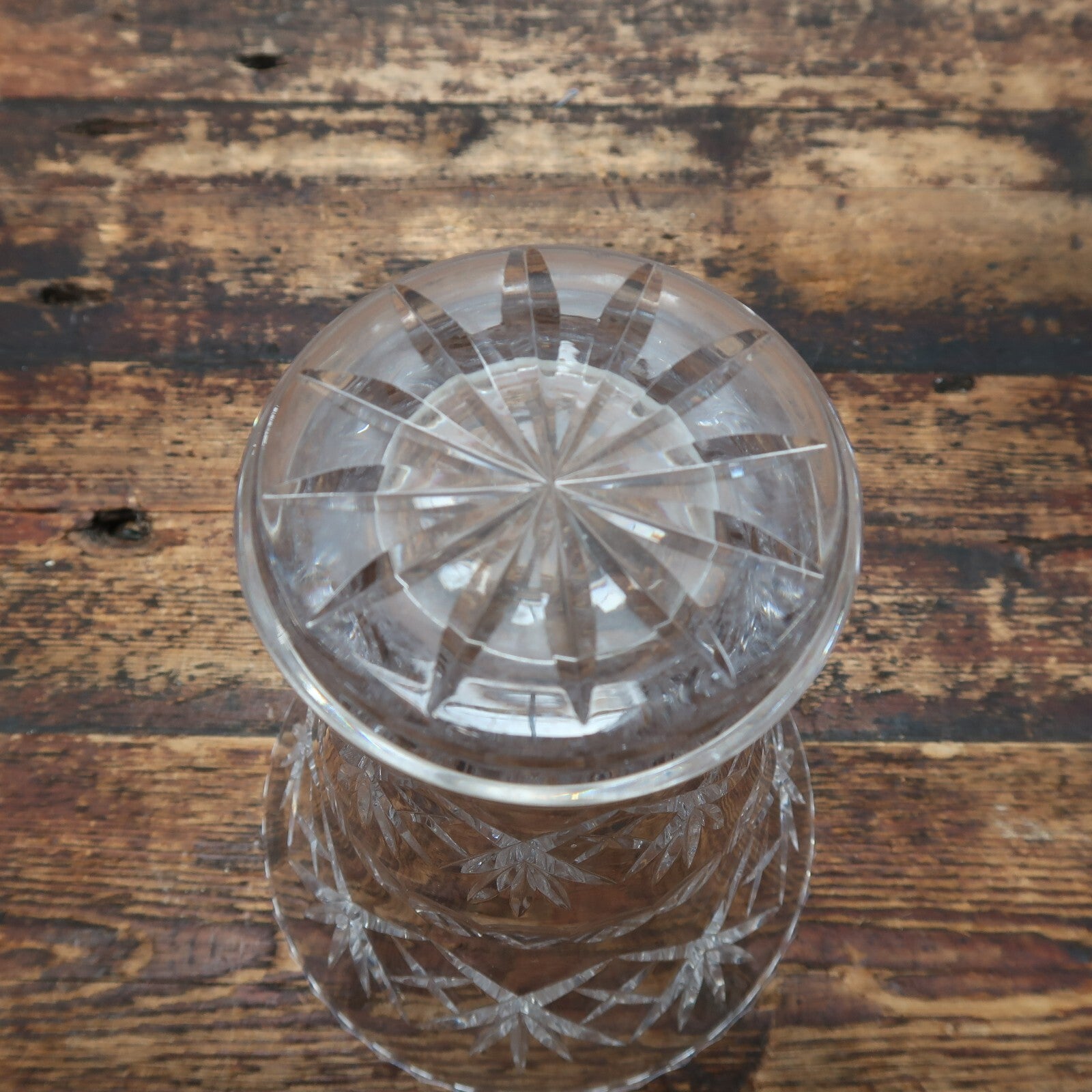 Hand Cut Crystal Glass Vase 6.5" x 6.5" x H 8.25"