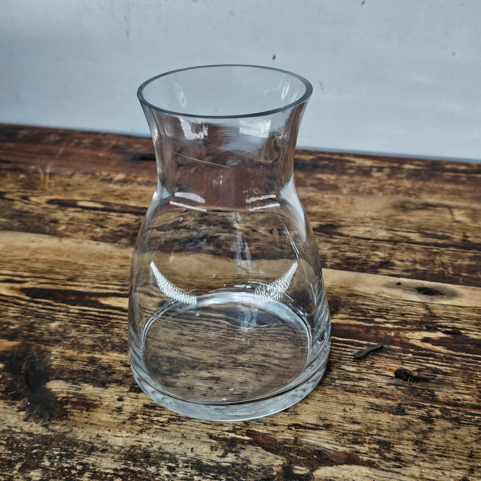 Clear Glass Flower Vases 5"Diam x 7"H
