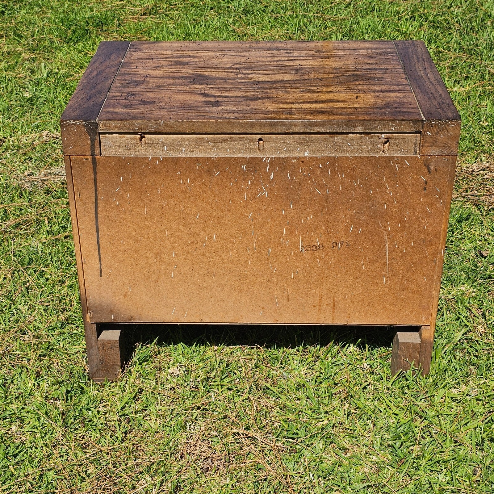 Wood Nightstand With 2 Drawers Bedside Table
