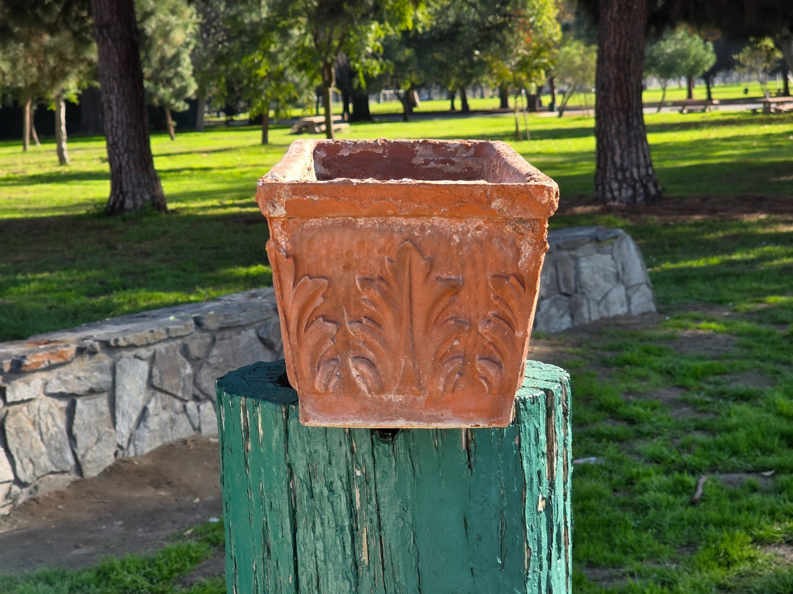 Vintage Italian Terracotta Planter – Weathered & Rustic – Marked 50 SILMA ITALY