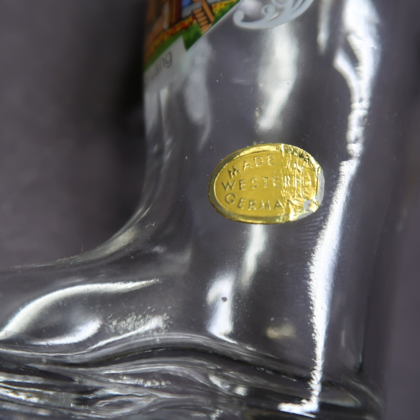 Solvang Gold Rim Boot Shot Glass Made In Western Germany H 3"