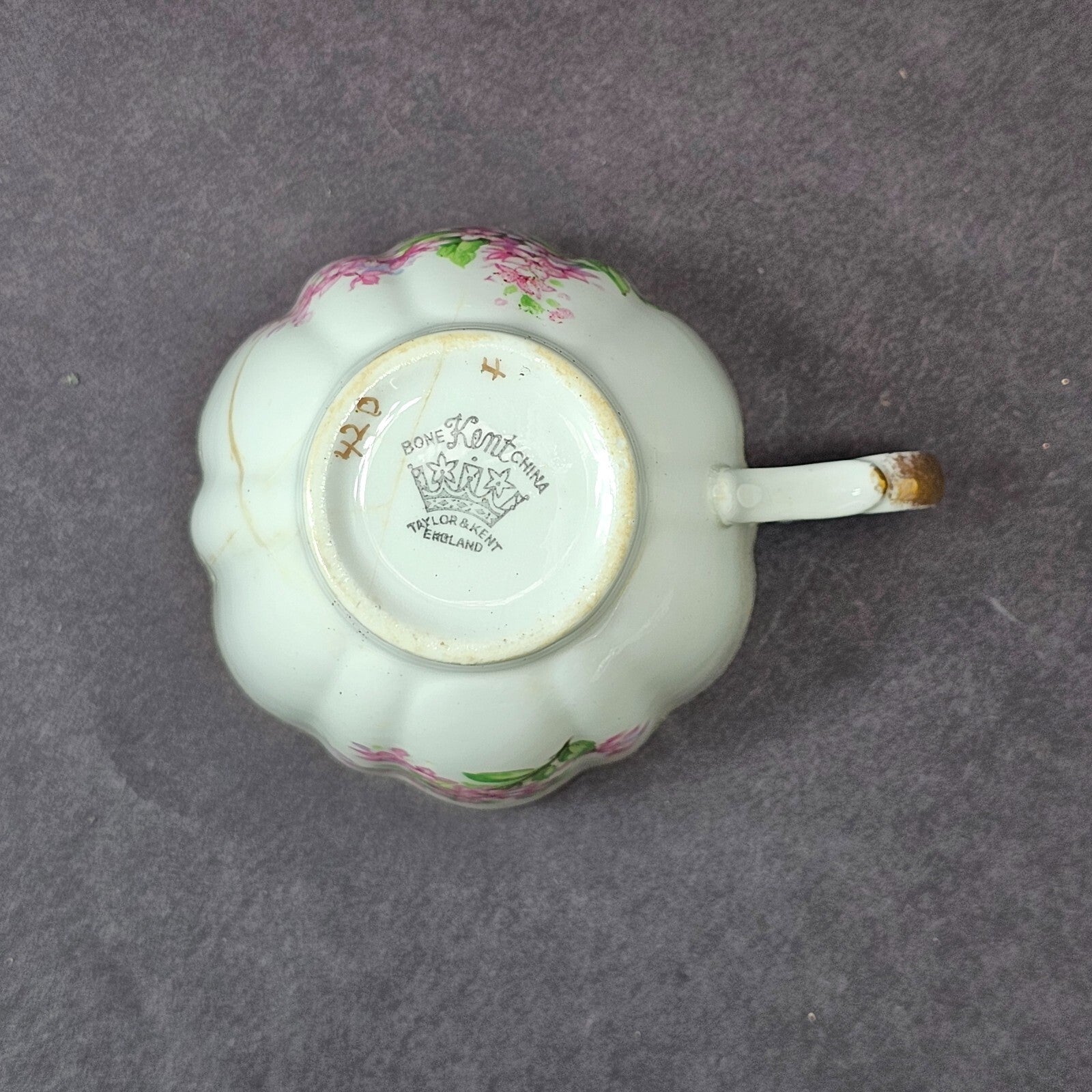 Vintage Taylor and Kent Gold Trim Teacup & Saucer Set From England