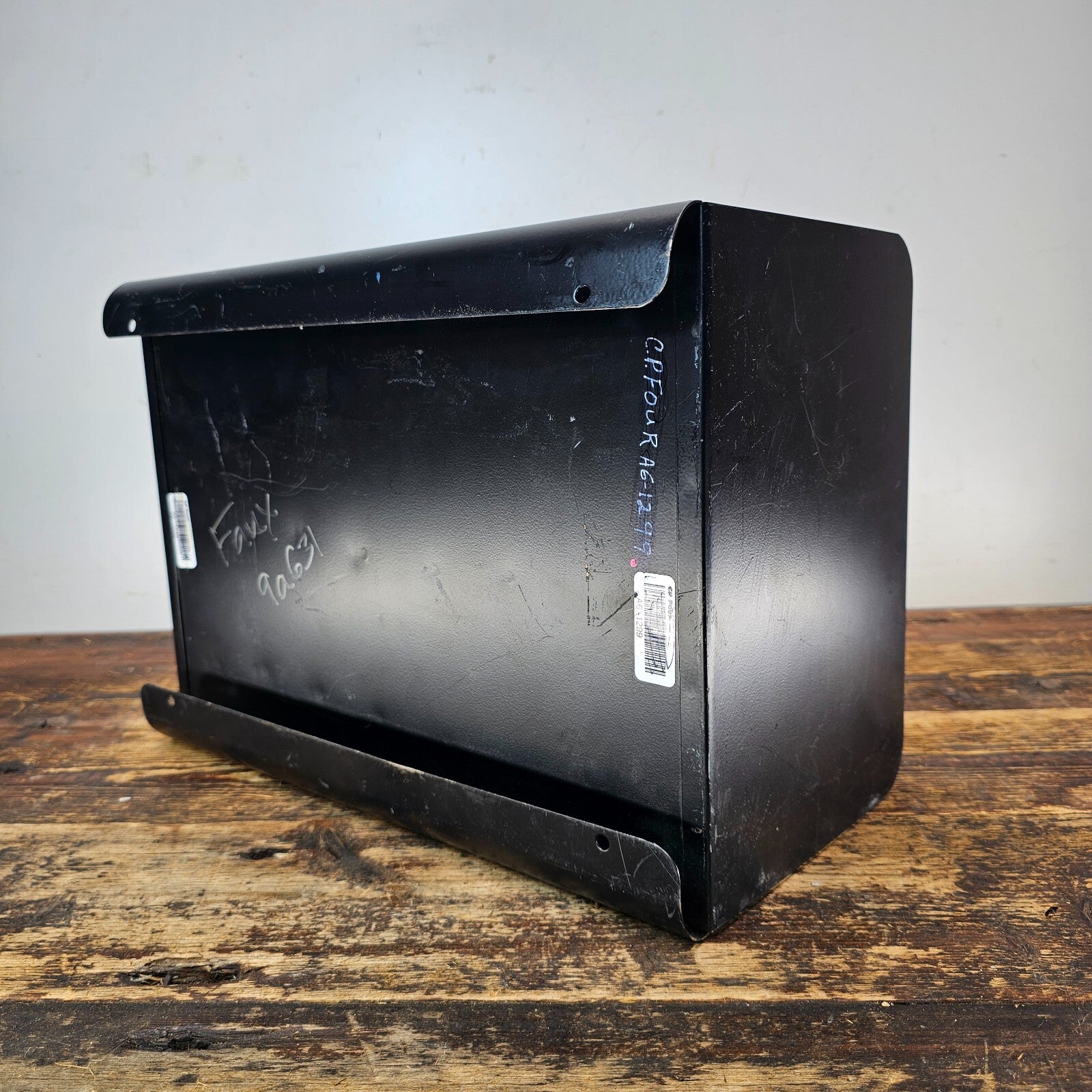 Vintage 8 Compartment Black Steel Desktop File Organizer