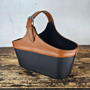 Leather-Style Magazine Rack / Basket 12.5"L x 6"W x 10"H (14 oz.)