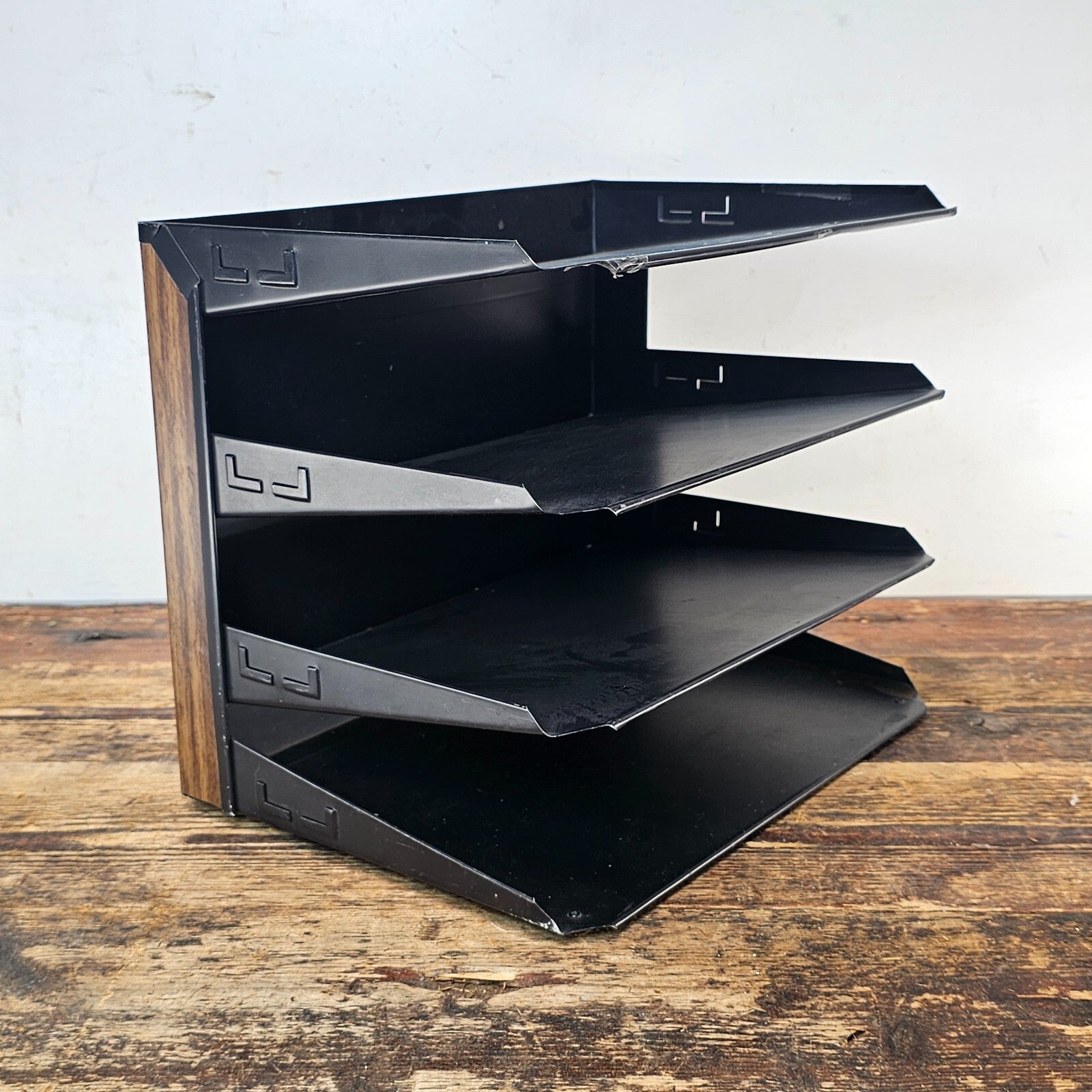 Vintage LIT-NING 4-Tier Desktop Steel File Organizer
