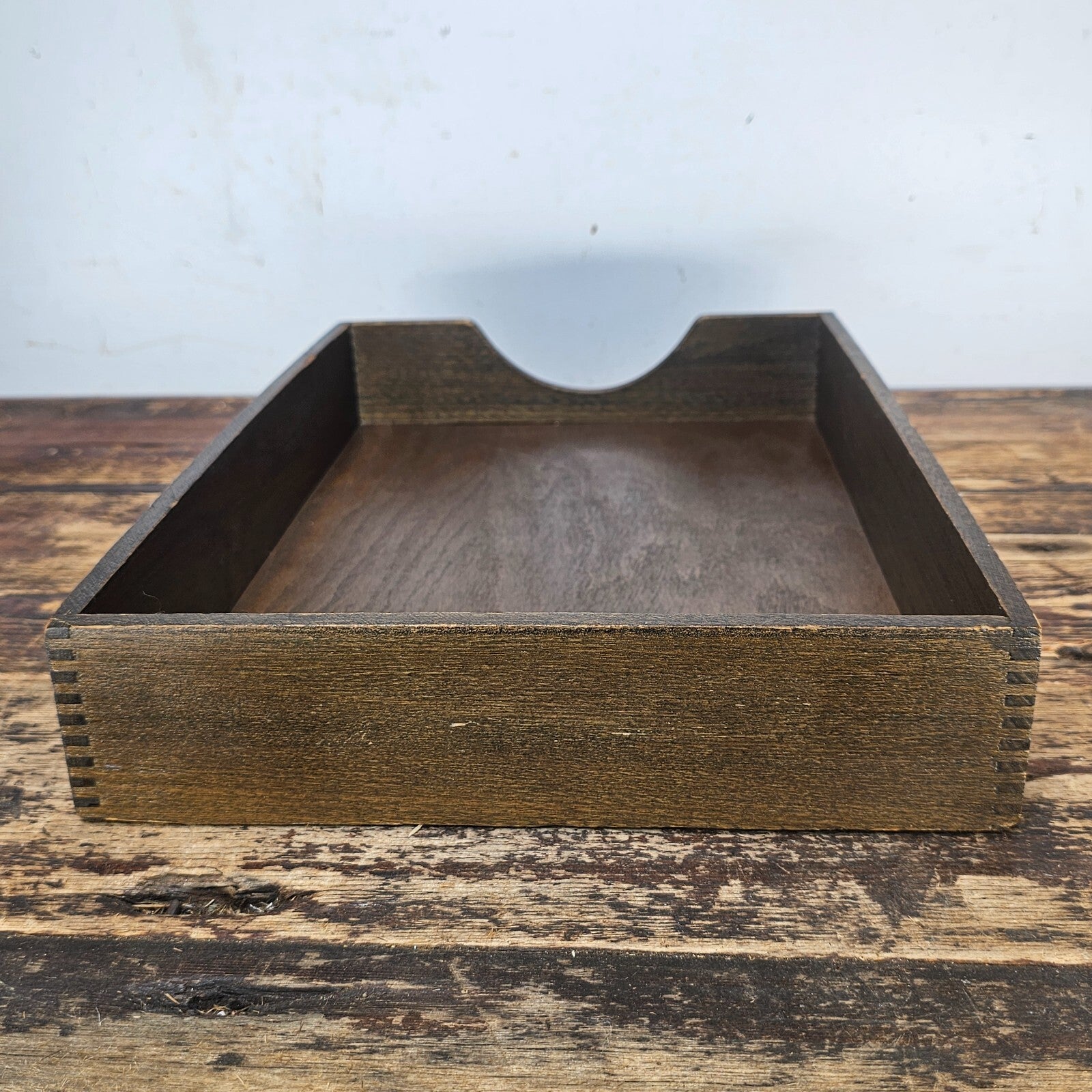Vintage Hedges Files "The Line" No. 1722 Oak Wood Paper Tray