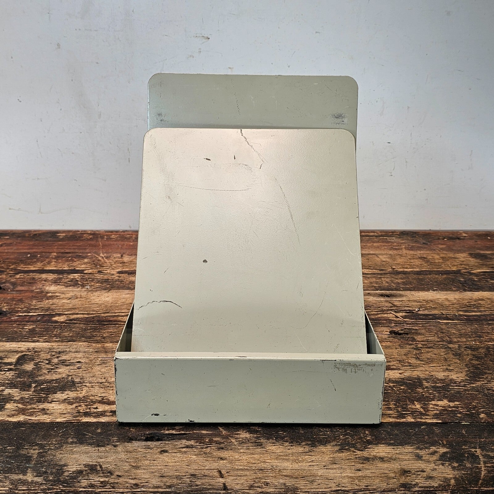 Vintage Mid-Century Metal File Organizer in Light Beige