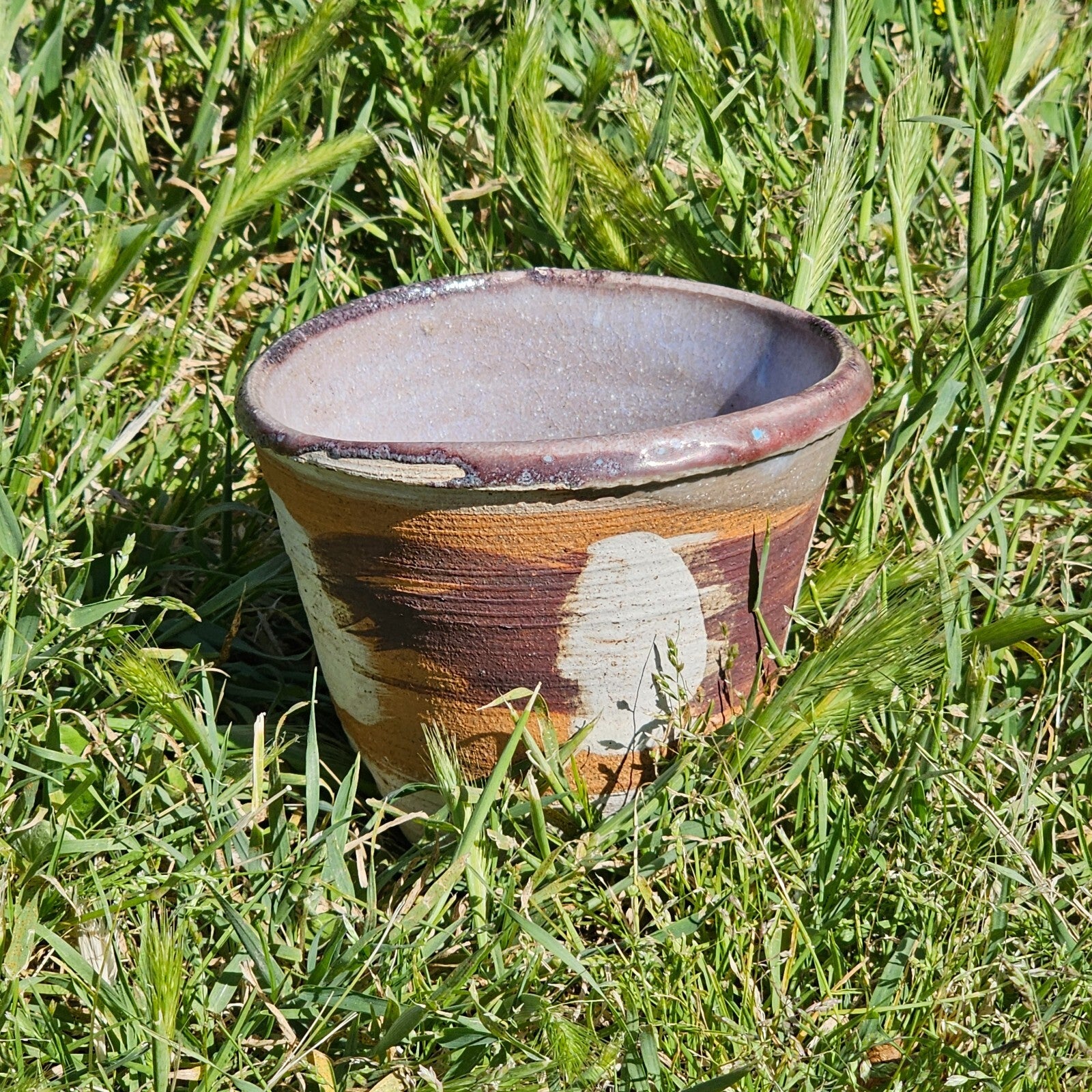 Small Handmade Pottery Planter 5" Dia x 4.5" H
