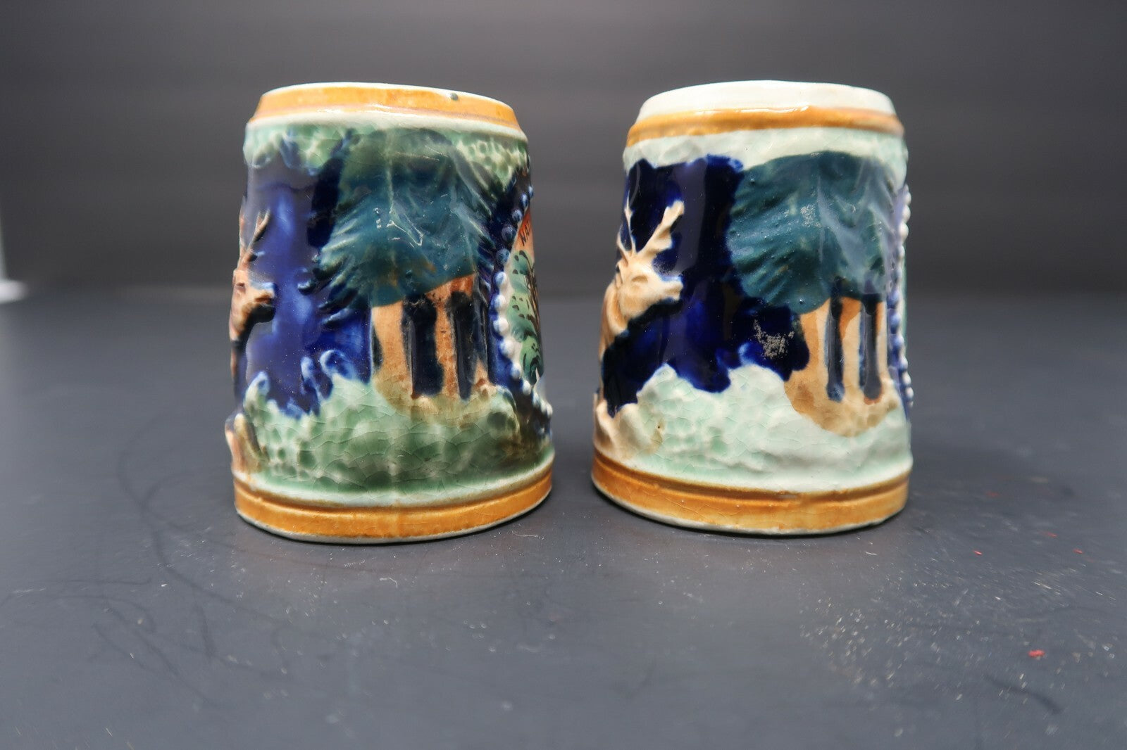 State Souvenir of Virginia Beer Stein Salt Pepper Shakers Made In Japan