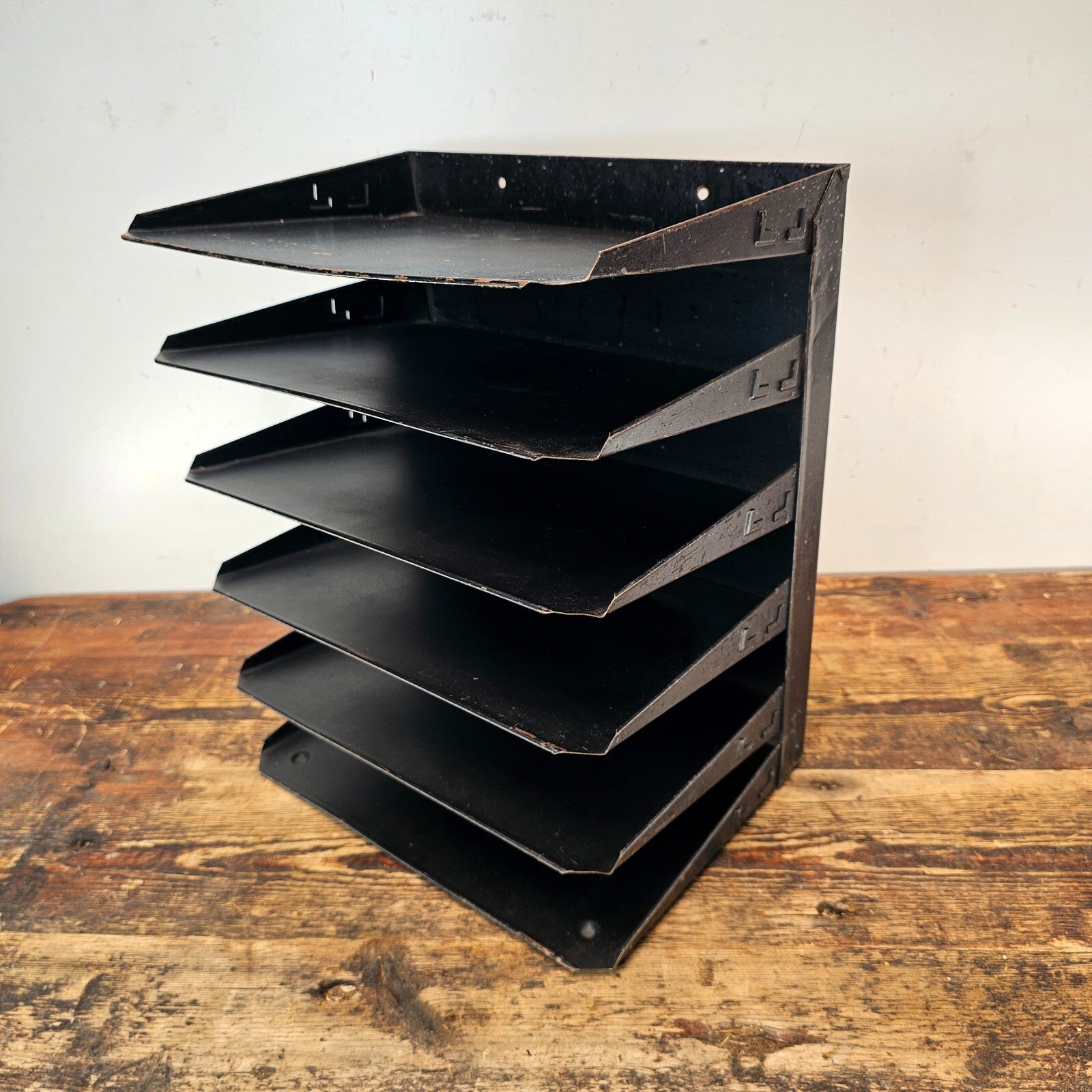Vintage Hunt Lit-Ning 6-Tier Wall-Mounted / Desktop Steel File Organizer
