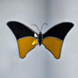 Vintage Butterfly Stained Glass Sun Catcher 8" x 4.5"