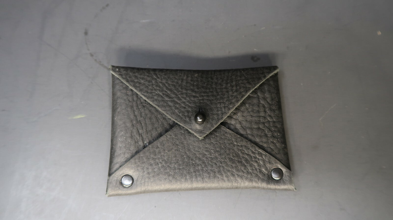 Handmade Black Leather Wallet / Cell Phone Case & Card Case
