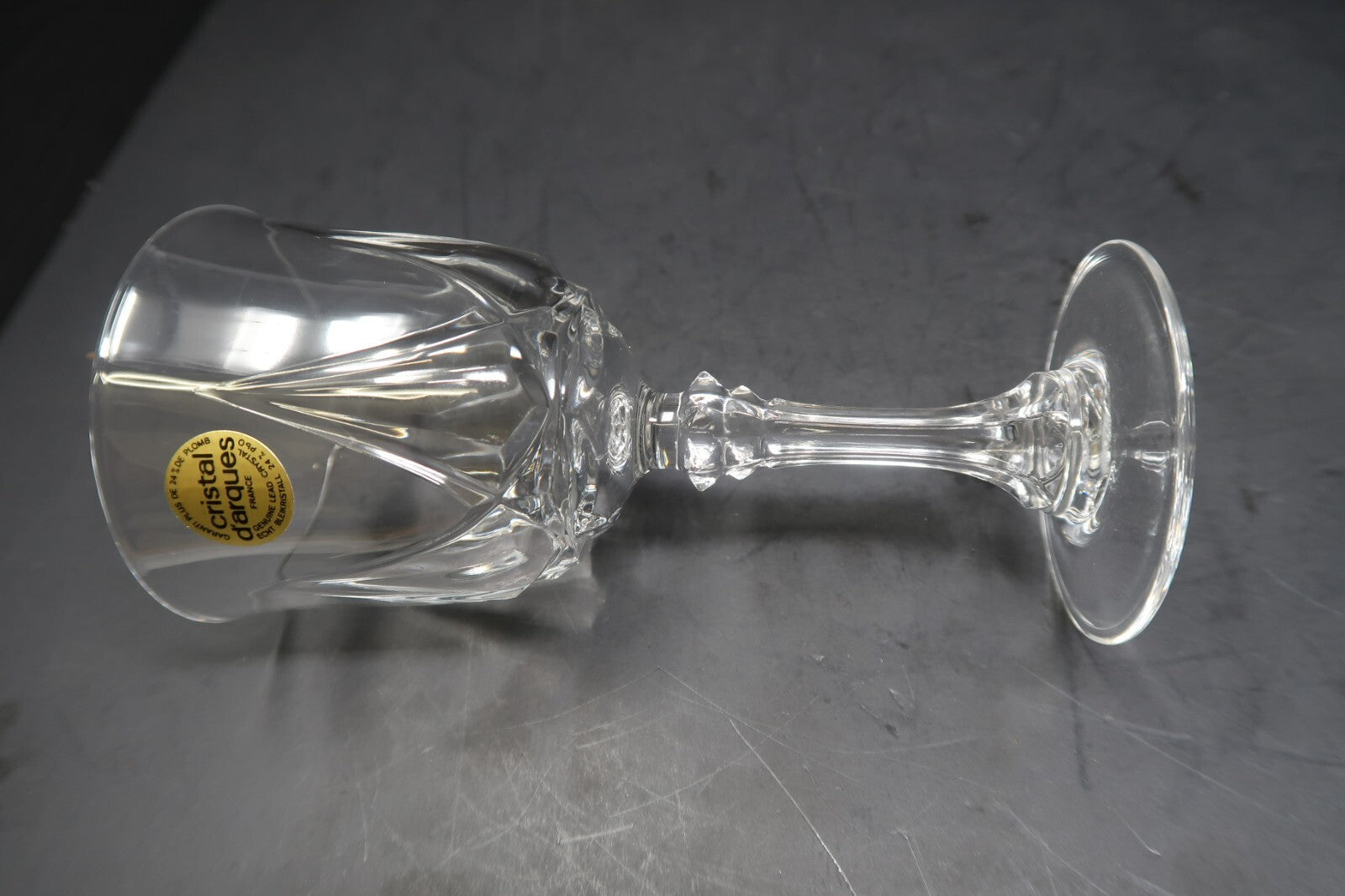 Set of 4 Cristal D'Arques Crystal Wine Goblets Glasses 3" x 3" x H 6" (each)