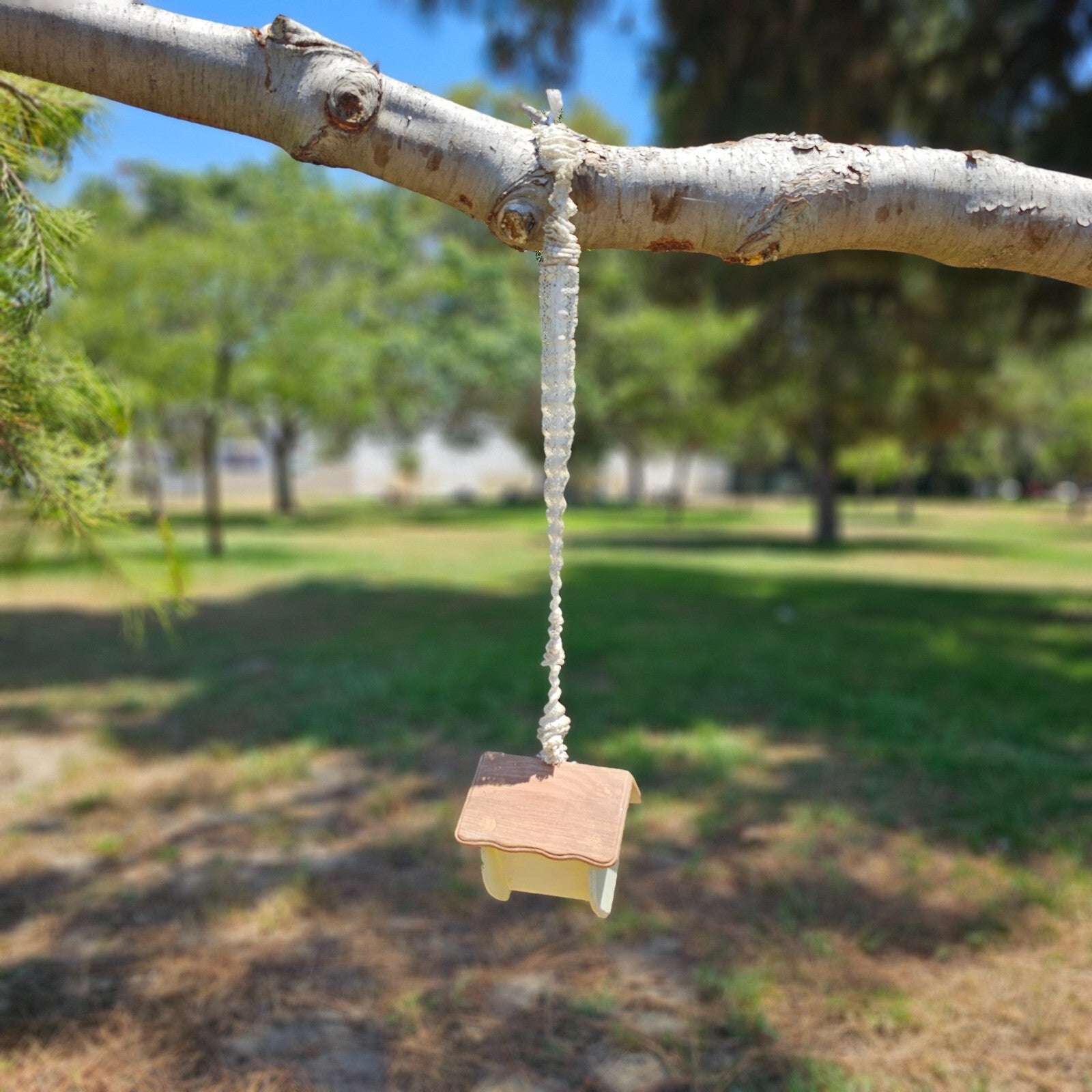 Rustic Hanging Bird House 6"L x 6"D x 5.5"H