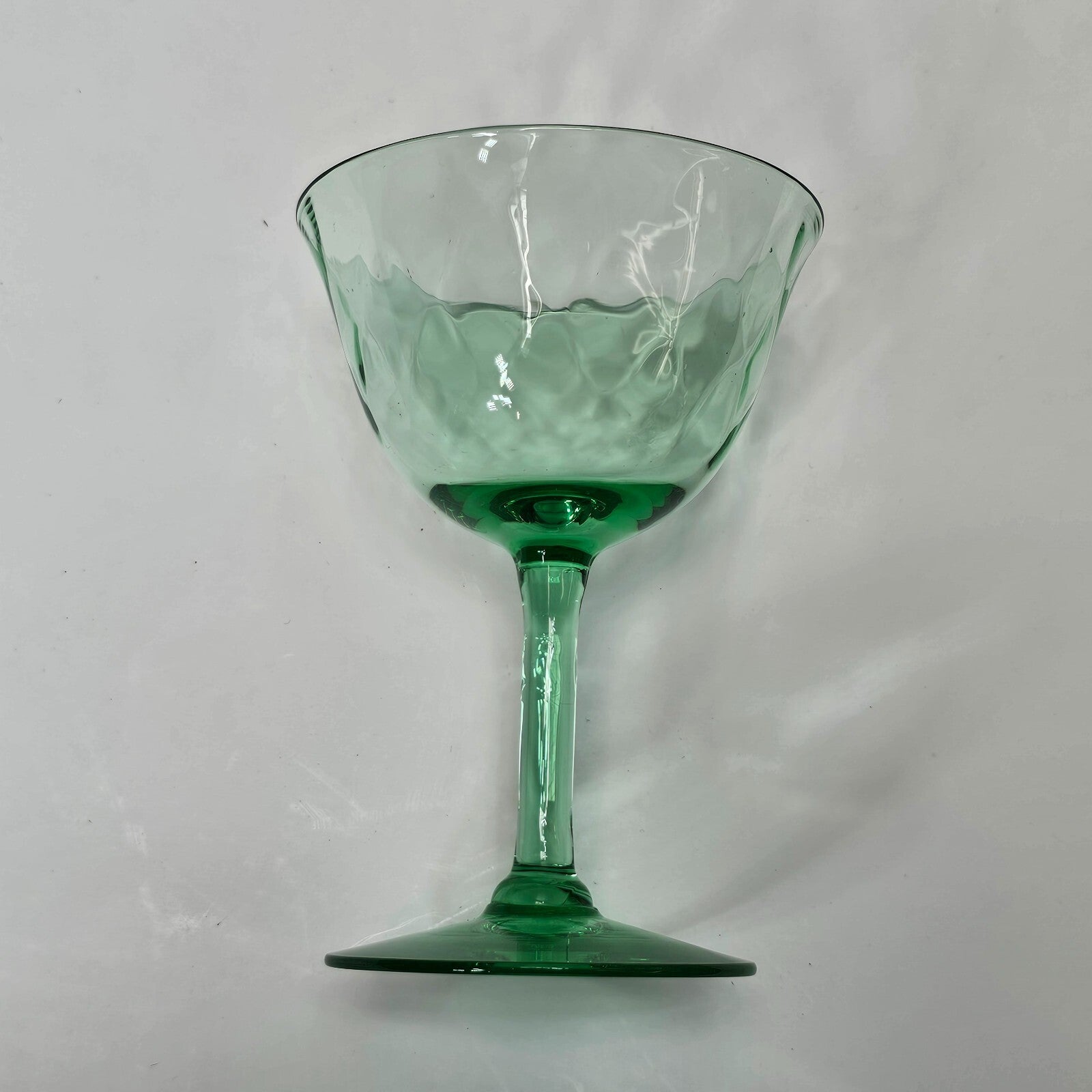 Vintage Green Glass Champagne Sherbet 4 1/8"