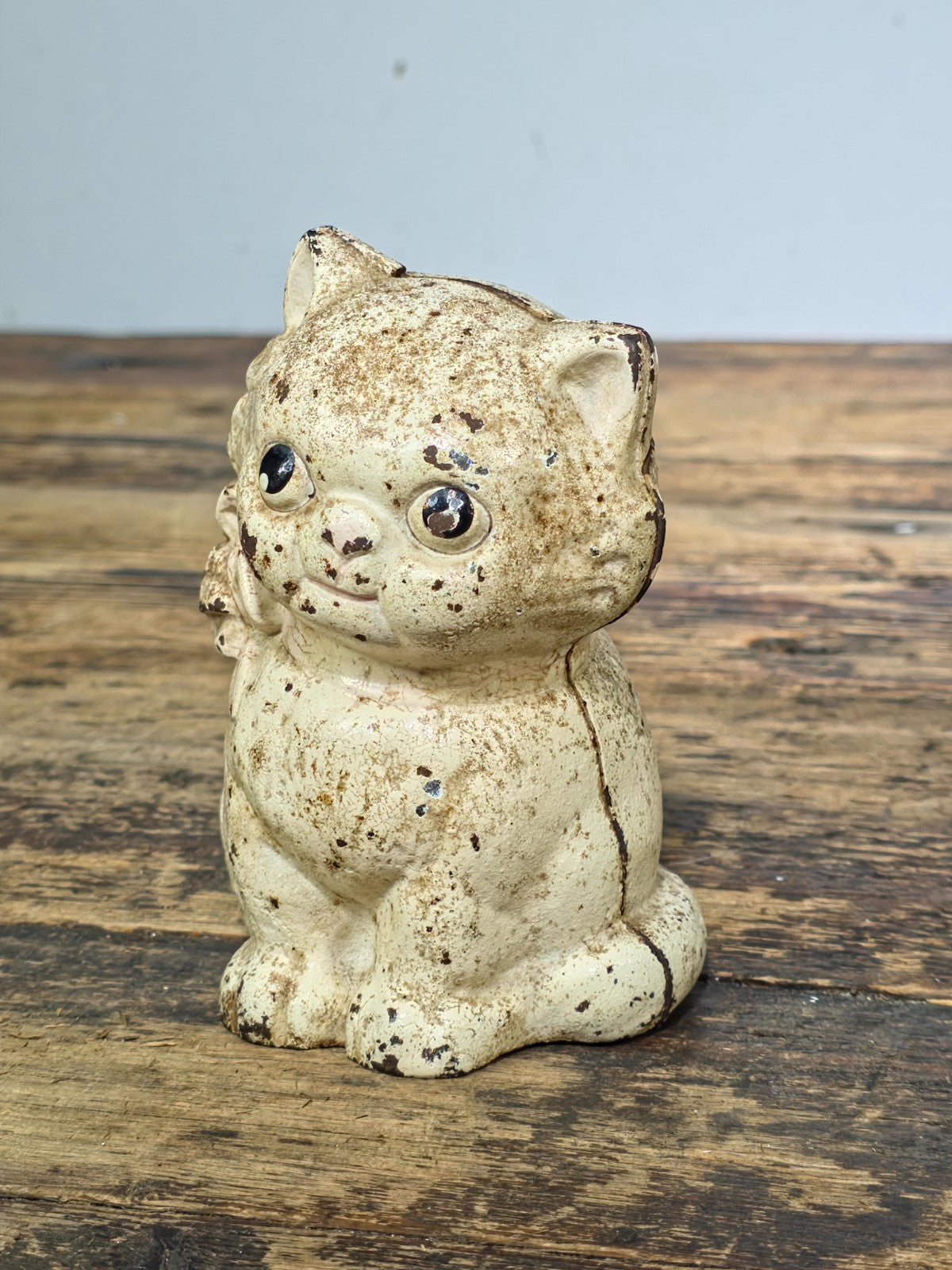 Hubley Cast Iron Cat Coin Bank #820 c.1920s–30s Original Vintage USA