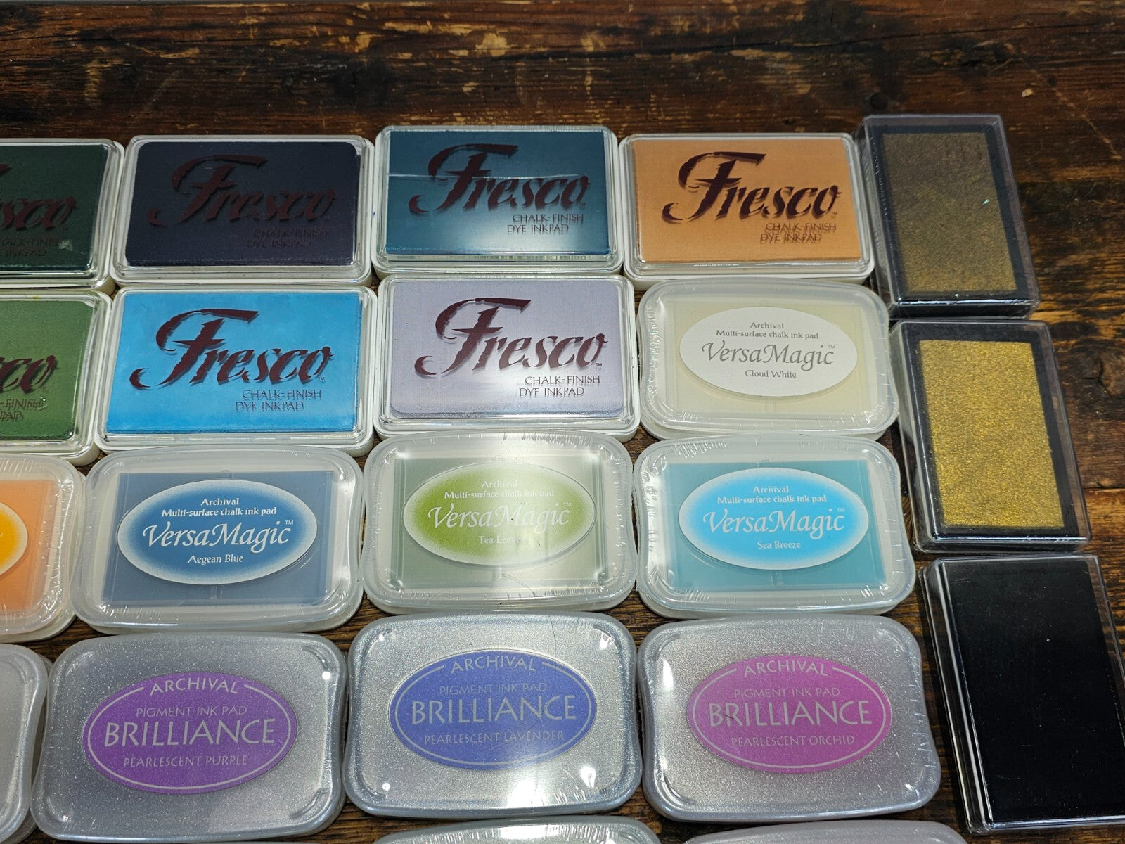 Mixed Lot of 57 Ink Pads Tsukineko Brilliance VersaMagic Fresco Chalk Finish